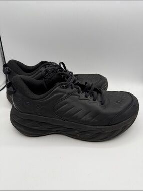 Hoka BONDI SR work shoe Men's 8.5 Black Cushioned Road Running Shoes S14